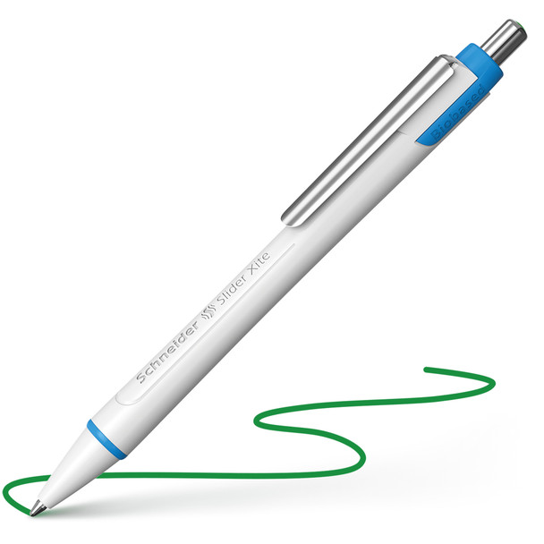 Slider Xite XB Refillable + Retractable Ballpoint Pen, 1.4 mm, Green Ink, Box of 10 Pens