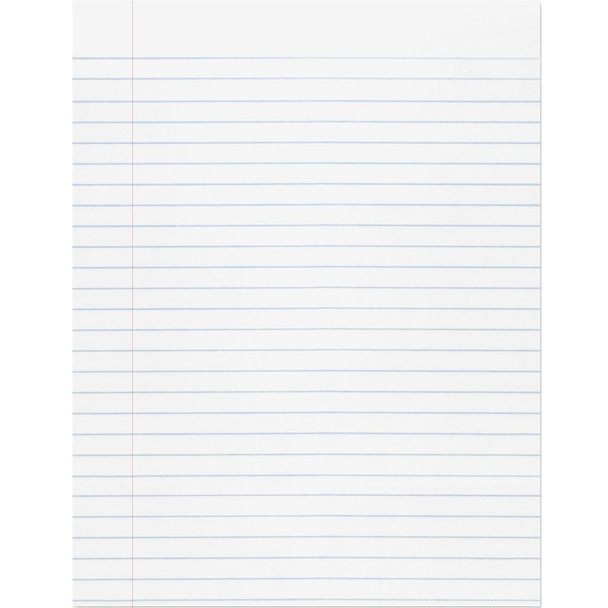 Composition Paper, White, Red Margin, 3/8" Ruled 8" x 10-1/2", 500 Sheets Per Pack, 2 Packs Composition Paper, White, Red Margin, 3/8" Ruled 8" x 10-1/2", 500 Sheets Per Pack, 2 Packs