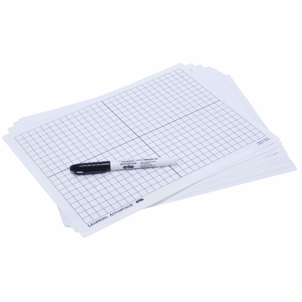 X-Y Axis Dry Erase Grid Boards - Set of 10 X-Y Axis Dry Erase Grid Boards - Set of 10