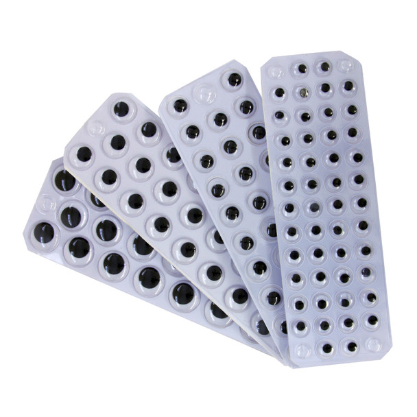Peel & Stick Wiggle Eyes Black, Assorted Sizes, 137 Per Pack, 6 Packs Peel & Stick Wiggle Eyes Black, Assorted Sizes, 137 Per Pack, 6 Packs