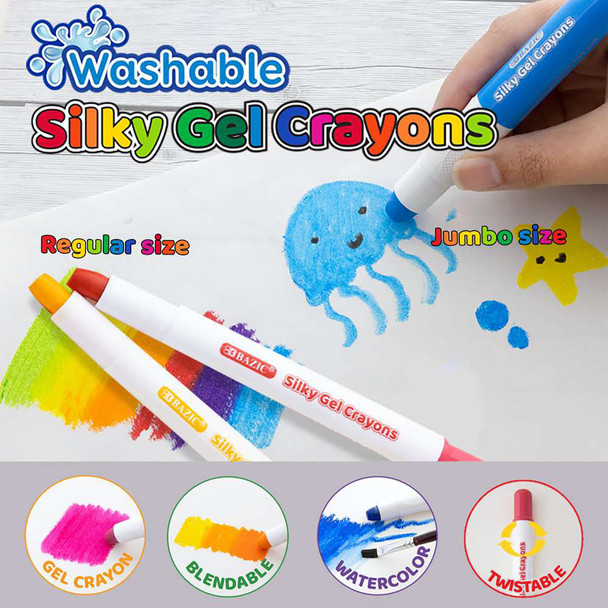 Washable Silky Gel Crayons, 24 Colors Washable Silky Gel Crayons, 24 Colors