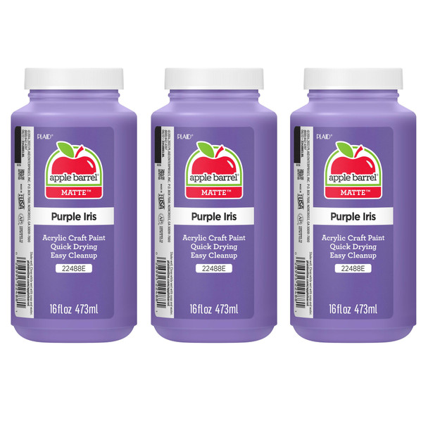 Acrylic Paint Matte, 16oz., Purple Iris, Pack of 3