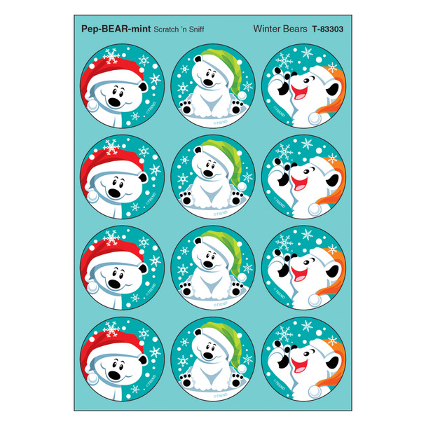 Winter Bears/PepBEARmint Stinky Stickers®, 48 Per Pack, 6 Packs Winter Bears/PepBEARmint Stinky Stickers®, 48 Per Pack, 6 Packs