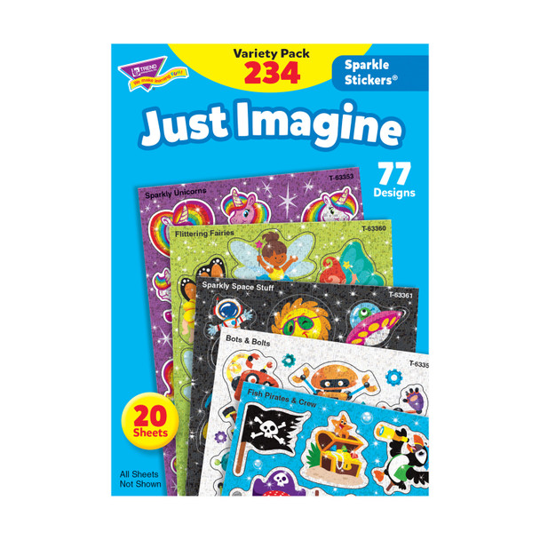 Just Imagine Sparkle Stickers® Variety Pack, 234 Per Pack, 2 Packs Just Imagine Sparkle Stickers® Variety Pack, 234 Per Pack, 2 Packs