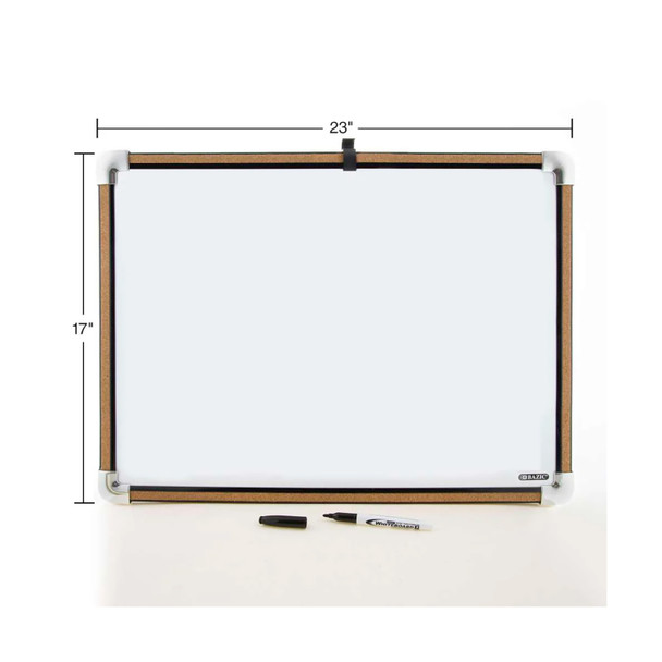 Cork Framed Magnetic Dry Erase Board with Marker & 2 Magnets, 17" x 23" Cork Framed Magnetic Dry Erase Board with Marker & 2 Magnets, 17" x 23"