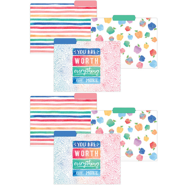 Watercolor File Folders, 12 Per Pack, 2 Packs