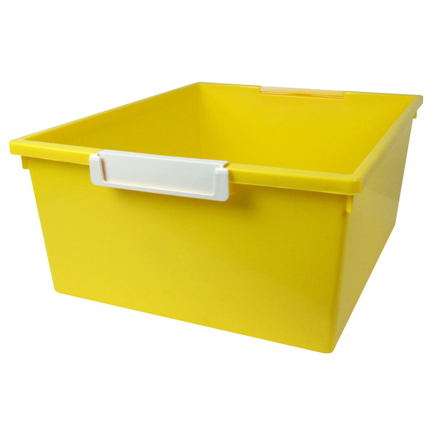 Tattle® Tray with Label Holder, 12 QT, Yellow, Pack of 3 Tattle® Tray with Label Holder, 12 QT, Yellow, Pack of 3