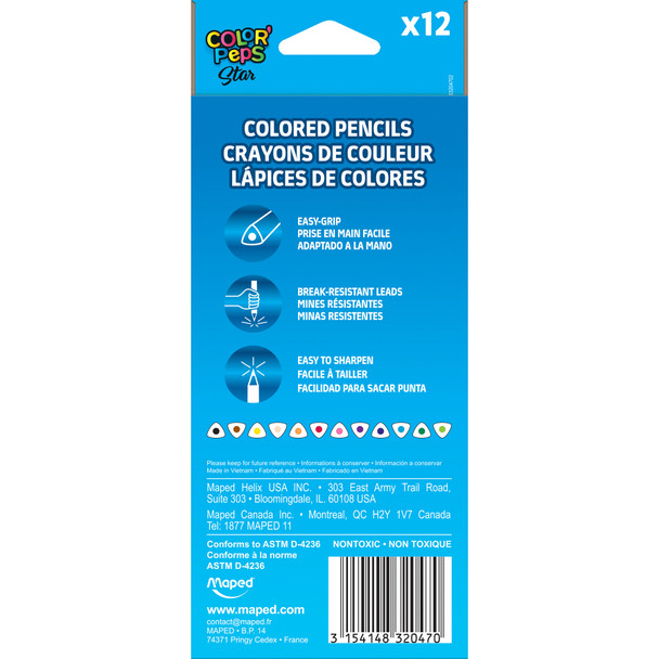 Triangular Colored Pencils, 12 Per Pack, 12 Packs