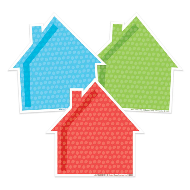 A Teachable Town Assorted Houses Paper Cut-Outs, 36 Per Pack, 6 Packs