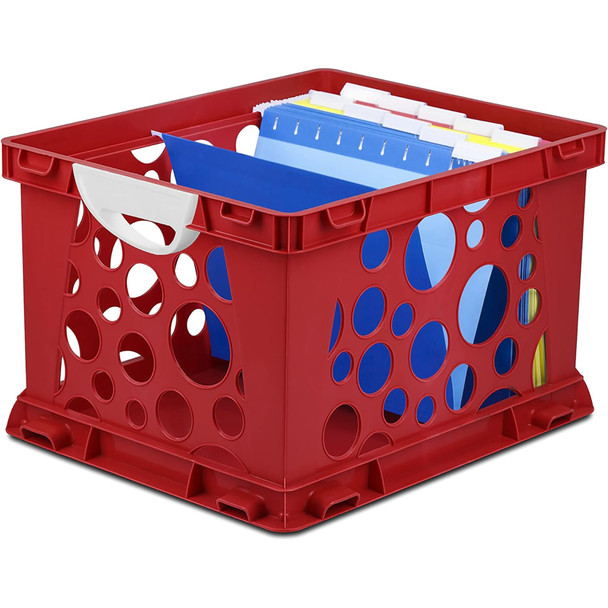 Premium File Crate with Handles, Classroom Red Premium File Crate with Handles, Classroom Red