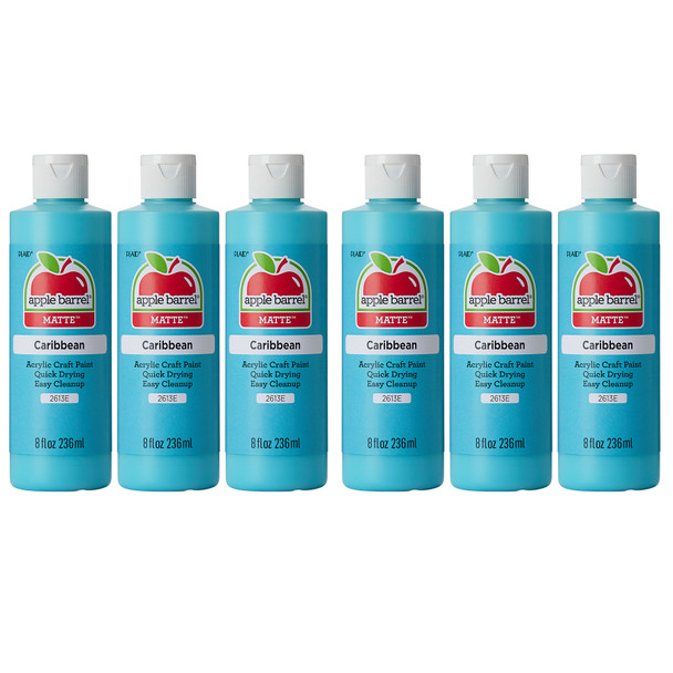 Acrylic Paint Matte, 8oz., Caribbean, Pack of 6