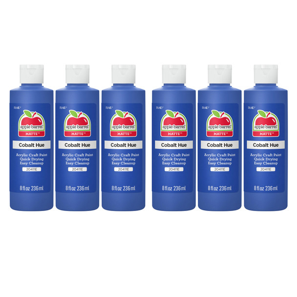 Acrylic Paint Matte, 8oz., Cobalt Hue, Pack of 6