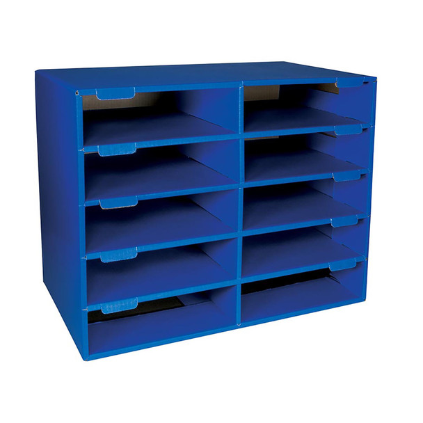 Mailbox, 10-Slot, Blue, 16-5/8"H x 21"W x 12-7/8"D