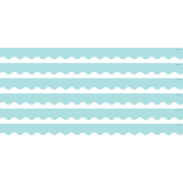 Pastel Blue Scalloped Border Trim, 35 Feet Per Pack, 6 Packs