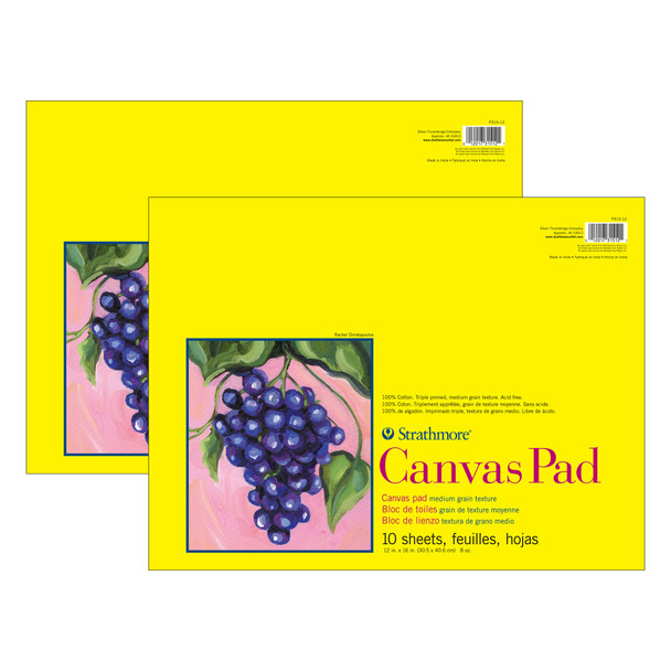 300 Series Canvas Pad, Tape Binding, 10 Sheet, 12x16 inch, Pack of 2