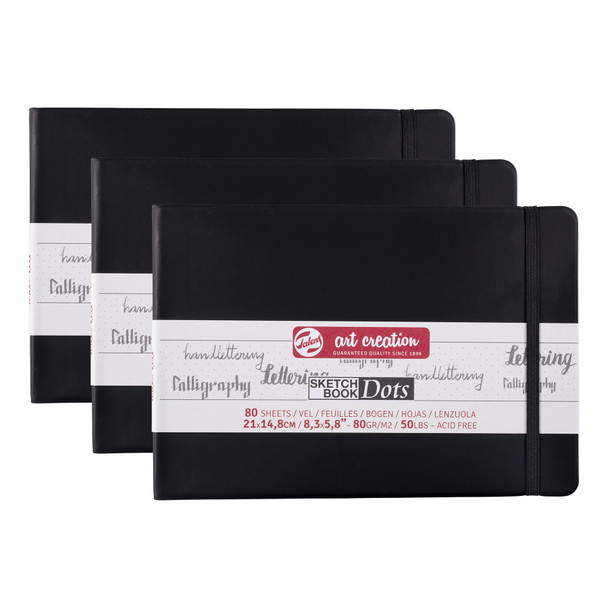 Dotted Sketchbook, 80 Sheets, 50lbs, 8.3" x 5.8" (A5), Pack of 3