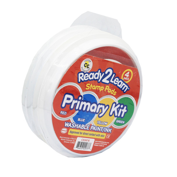 Jumbo Circular Washable Stamp Pads - Primary - Set of 4 Jumbo Circular Washable Stamp Pads - Primary - Set of 4