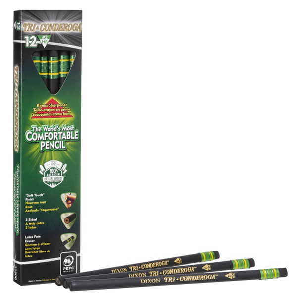 Tri-Conderoga™ 3-Sided Pencils with Sharpener, 12 Per Pack, 2 Packs Tri-Conderoga™ 3-Sided Pencils with Sharpener, 12 Per Pack, 2 Packs