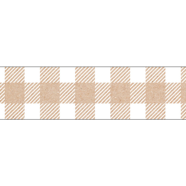 Krafty Pop Kraft Buffalo Check EZ Border, 48 Feet Per Pack, 3 Packs