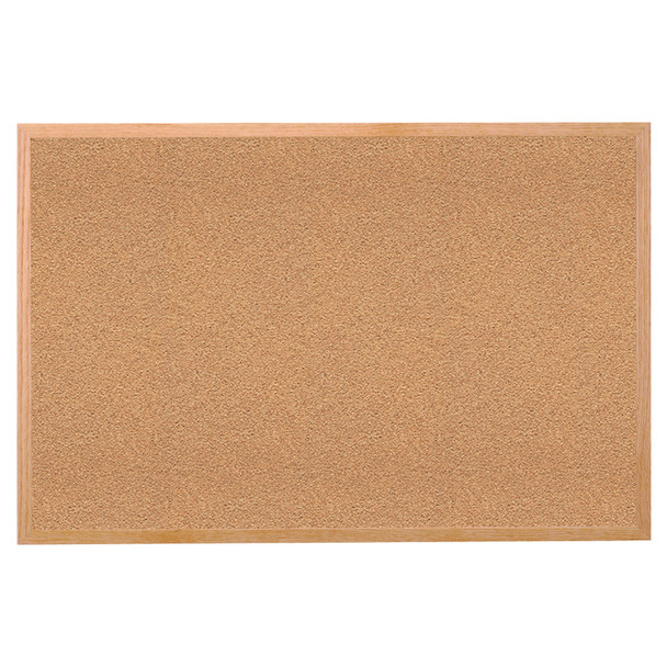 Natural Cork Bulletin Board with Wood Frame, 2'H x 3'W