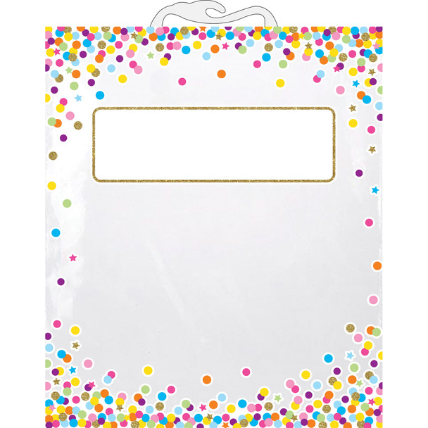 Hanging Confetti Pattern Storage/Book Bag, 10.5" x 12.5", Pack of 12 Hanging Confetti Pattern Storage/Book Bag, 10.5" x 12.5", Pack of 12