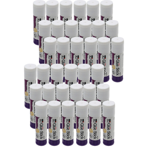 Glue Stick, White, .74 oz, Pack of 36