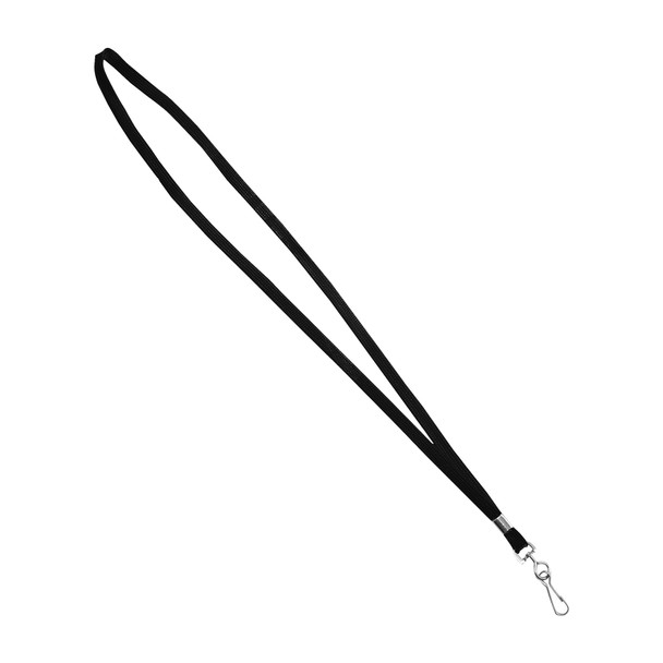 Deluxe Lanyard with J-Hook, Black, Box of 24