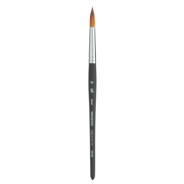 Aqua Elite Round Brush, Synthetic Bristles, Short Handle Watercolor Paintbrush, Matte Black, Size 10, 1 Count