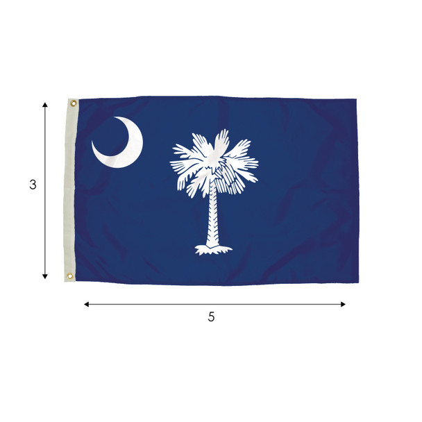 Durawavez Nylon Outdoor Flag with Heading & Grommets, South Carolina, 3ft x 5ft Durawavez Nylon Outdoor Flag with Heading & Grommets, South Carolina, 3ft x 5ft