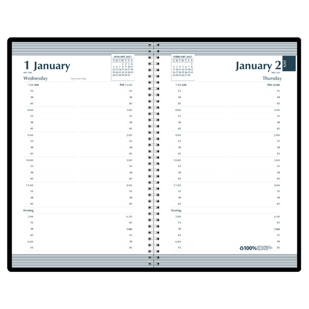 Recycled Daily Calendar Planner Black Cover