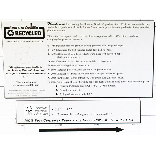 Monthly Academic Calendar Economy Desk Pad, 17 Months (Aug-Dec), 22" x 17" Monthly Academic Calendar Economy Desk Pad, 17 Months (Aug-Dec), 22" x 17"