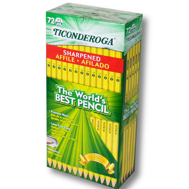 Original Ticonderoga® Pencils, Pre-Sharpened, Box of 72 Original Ticonderoga® Pencils, Pre-Sharpened, Box of 72
