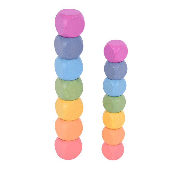 Rainbow Wooden Cubes - Set of 14 - 7 Different Colors - For Ages 10m+ - Loose Parts Wooden Toy for Babies and Toddlers Rainbow Wooden Cubes - Set of 14 - 7 Different Colors - For Ages 10m+ - Loose Parts Wooden Toy for Babies and Toddlers