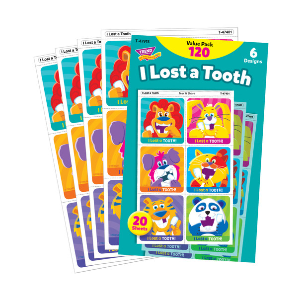 I Lost A Tooth Tear & Share Stickers® Value Pack, 120 Count I Lost A Tooth Tear & Share Stickers® Value Pack, 120 Count