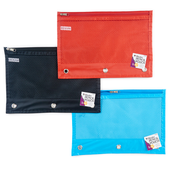 Pencil Pouch, Assorted Colors, 7" x 10", Set of 24