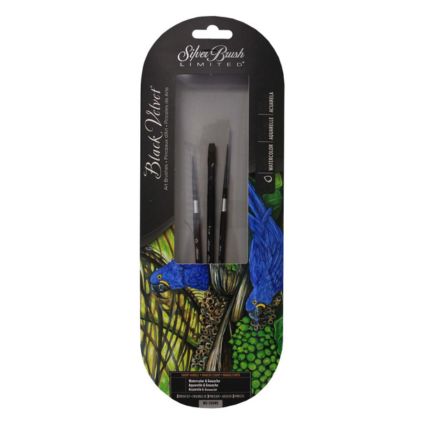Black Velvet® 3-Piece W/C& Gouache Brush Set