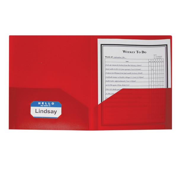 Two-Pocket Heavyweight Poly Portfolio Folder, Assorted Primary Colors, Pack of 36 Two-Pocket Heavyweight Poly Portfolio Folder, Assorted Primary Colors, Pack of 36