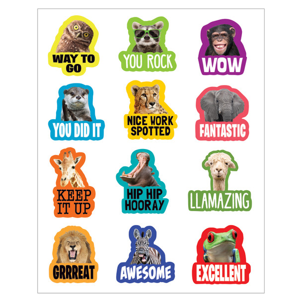 Go Wild Animals Stickers, 72 Per Pack, 12 Packs Go Wild Animals Stickers, 72 Per Pack, 12 Packs