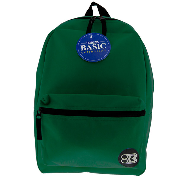 Basic Backpack, 16", Green, Pack of 2 Basic Backpack, 16", Green, Pack of 2