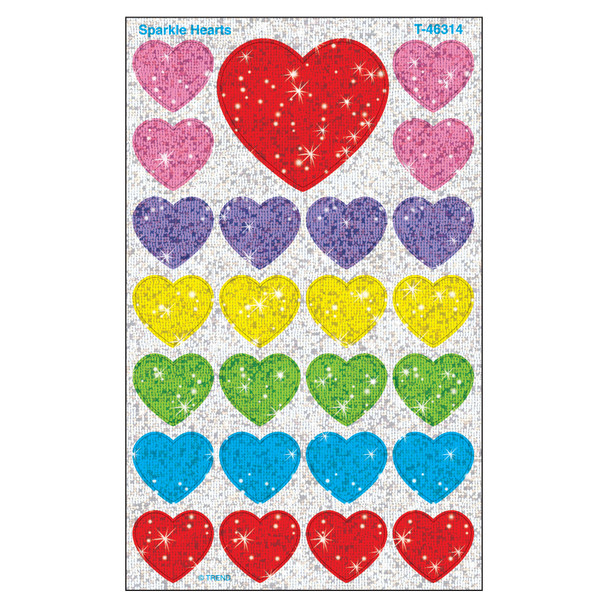 Sparkle Hearts superShapes Stickers-Sparkle, 100 Per Pack, 6 Packs Sparkle Hearts superShapes Stickers-Sparkle, 100 Per Pack, 6 Packs