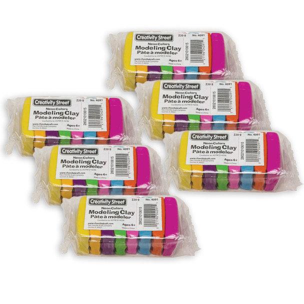 Modeling Clay, 8 Neon Color Assortment, 8 Sticks/220 grams Per Pack, 6 Packs Modeling Clay, 8 Neon Color Assortment, 8 Sticks/220 grams Per Pack, 6 Packs