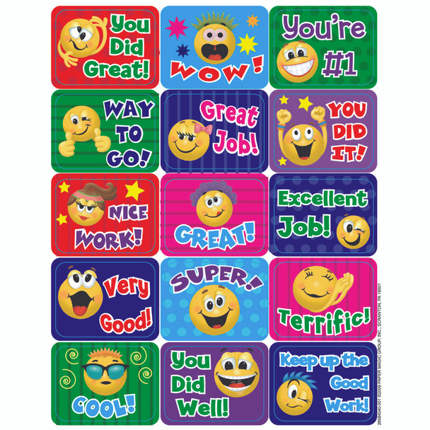 Emoticons Success Stickers, 120 Per Pack, 12 Packs Emoticons Success Stickers, 120 Per Pack, 12 Packs