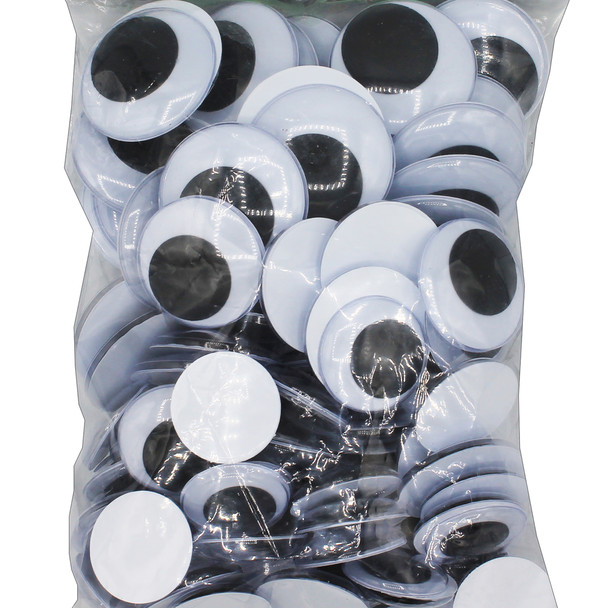 Wiggle Eyes, Jumbo Round, Assorted Sizes, Black, Pack of 100 Wiggle Eyes, Jumbo Round, Assorted Sizes, Black, Pack of 100