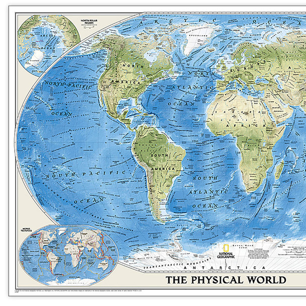 World Physical Map, Enlarged and Laminated, 69.25" x 46.25" World Physical Map, Enlarged and Laminated, 69.25" x 46.25"