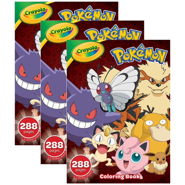 Pokémon Coloring Book, 288 Coloring Pages, Pack of 3