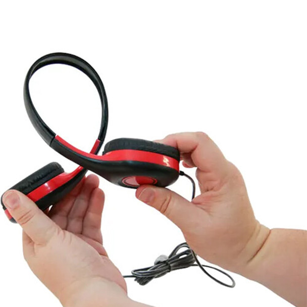 On-Ear Headphones with 3.5mm Plug, Red & Black