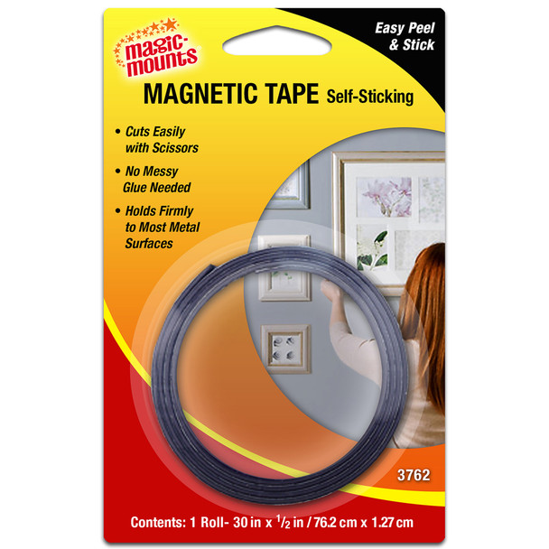 Magnetic Tape, 1/2" x 30" Roll, Pack of 6 Magnetic Tape, 1/2" x 30" Roll, Pack of 6