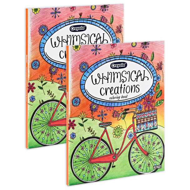 Whimsical Creations Coloring Book for Adults, Adult Coloring Pages, 40 Pages, Pack of 2