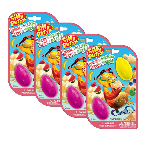 Silly Putty Sweet & Squishy Eggs, 2 Per Pack, 4 Packs
