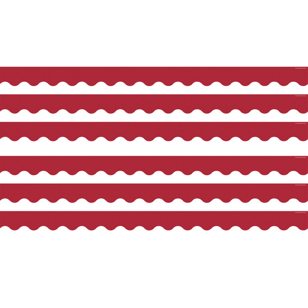 Cranberry Red Scalloped Border Trim, 35 Feet Per Pack, 6 Packs